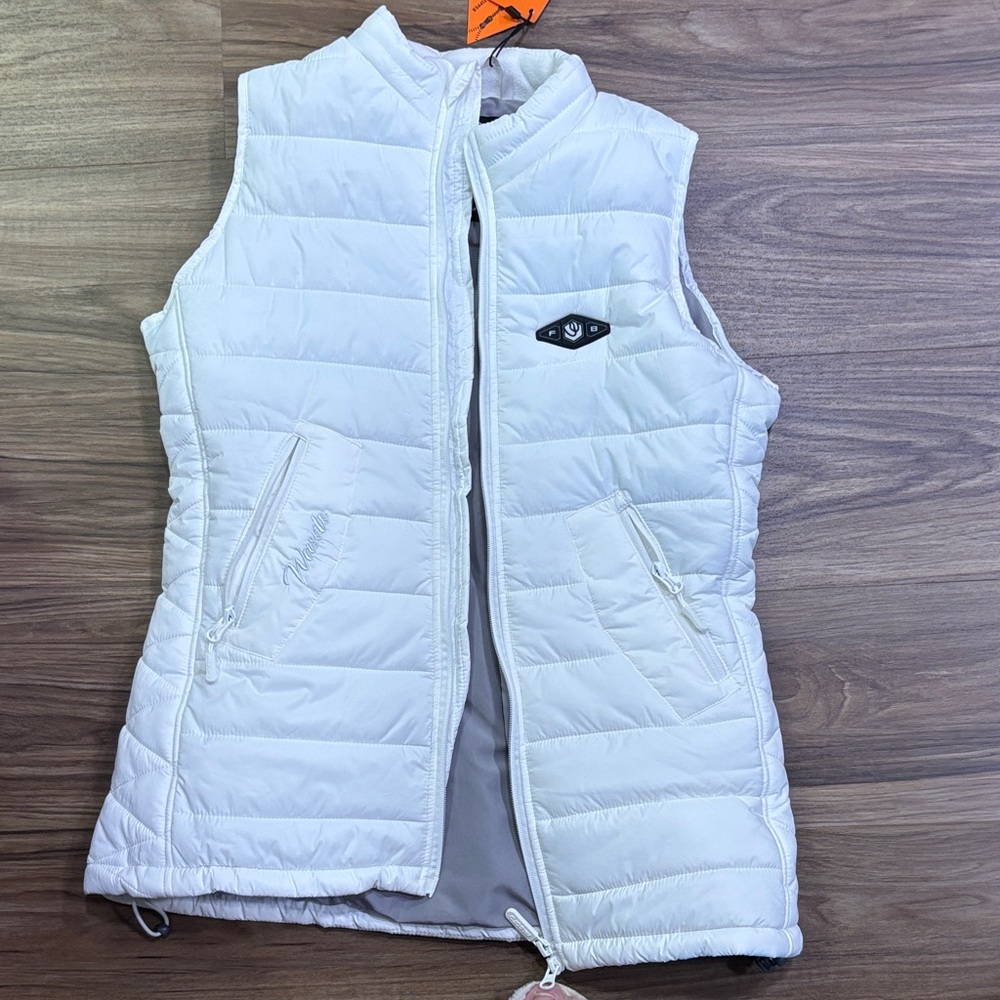Women's Quilted White Vest